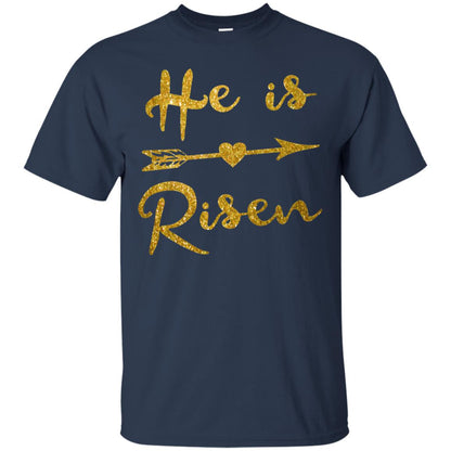 He Is Risen Christian T-shirt Navy