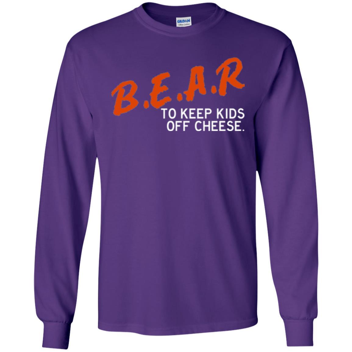 Chicago Football T-shirt B.e.a.r. To Keep Kids Off Cheese Purple