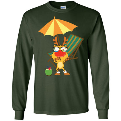 Dabbing Reindeer With Sunglasses Celebrate Xmas In July 2018 Shirt Forest Green
