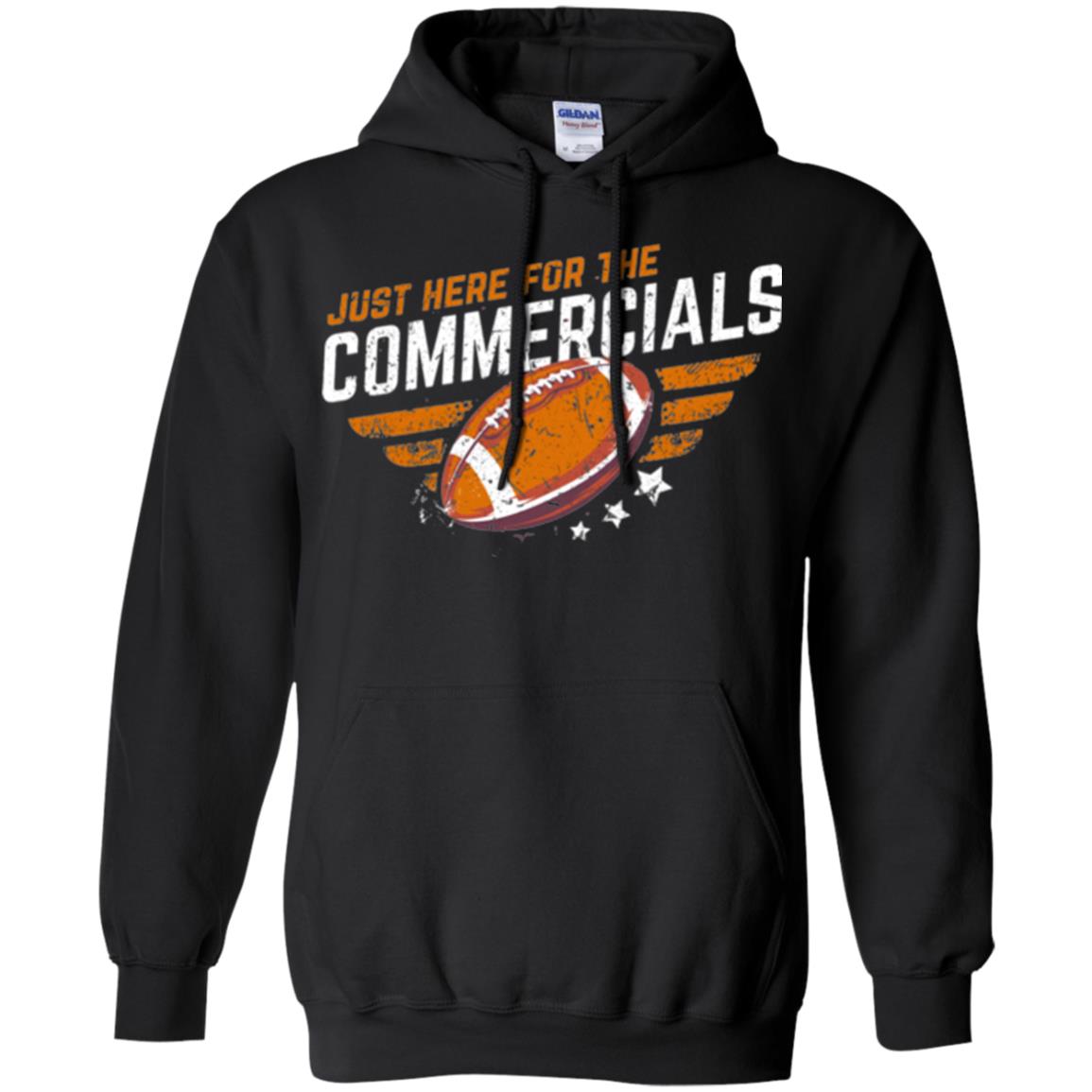 Football Lover T-shirt Just Here For The Commercials Black
