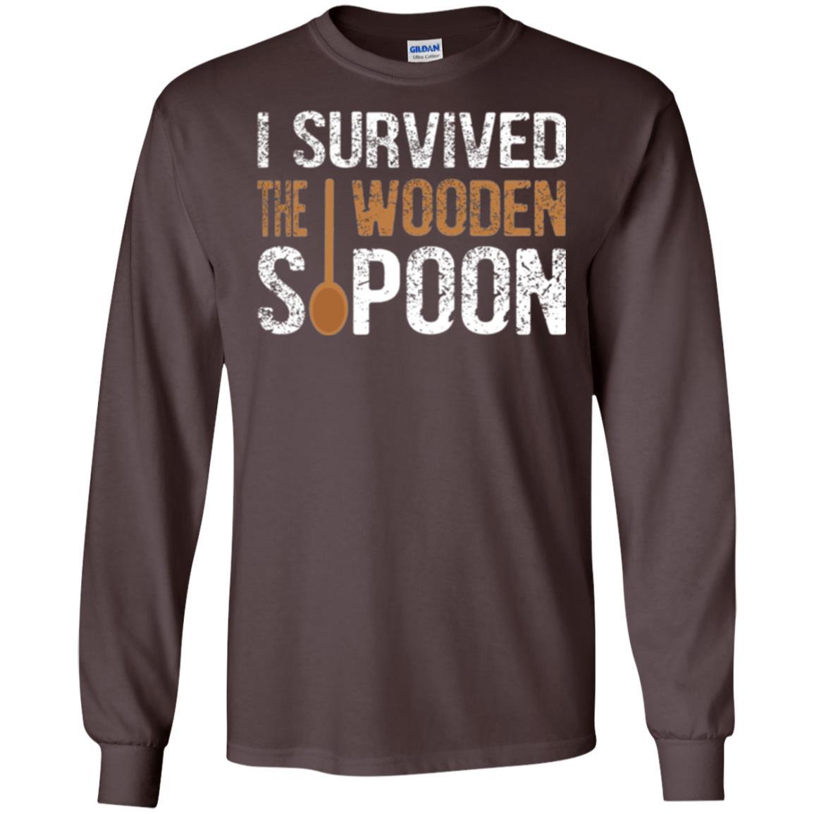 Spoon T-shirt I Survived The Wooden Spoon Dark Chocolate