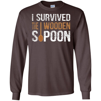 Spoon T-shirt I Survived The Wooden Spoon Dark Chocolate