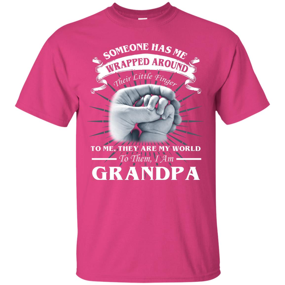 They Are My World To Them I Am Grandpa Papa Shirt Heliconia