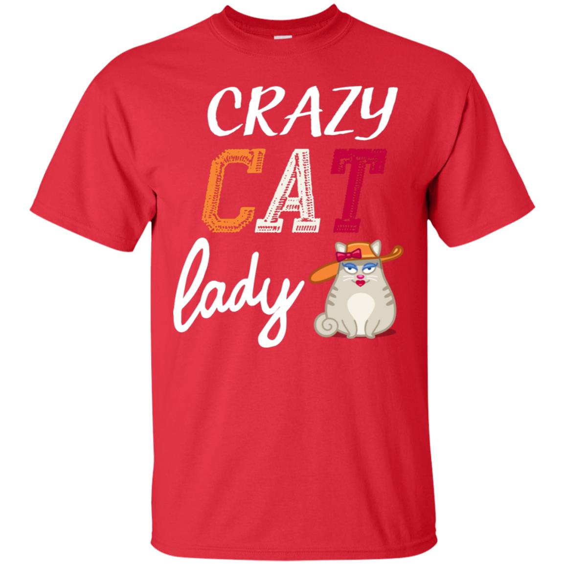 Crazy Cat Lady Chicken Shirt For Girls Womens Red