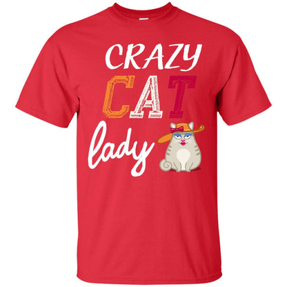Crazy Cat Lady Chicken Shirt For Girls Womens Red
