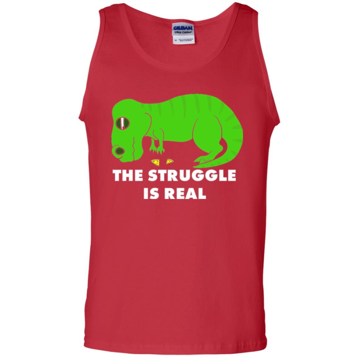 Funny Dinosaus T-shirt The Struggle Is Real Red
