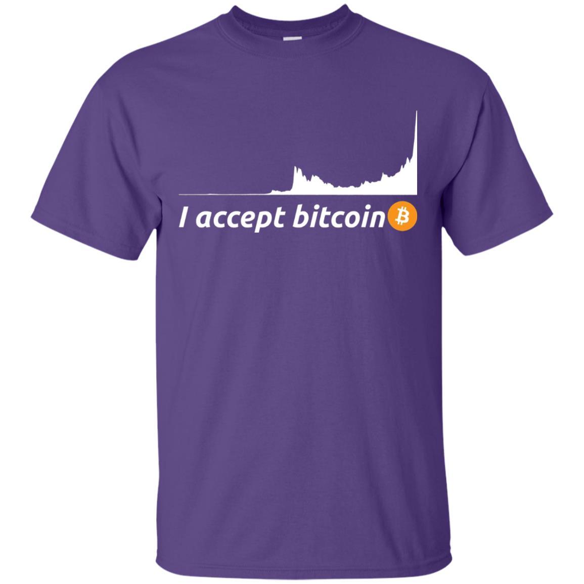 Cryptocurrency T-shirt I Accept Bitcoin Purple