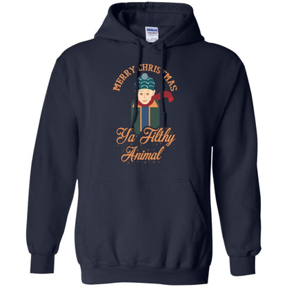 Christmas T-shirt Merry Christmas Ya Filthy Animal Navy