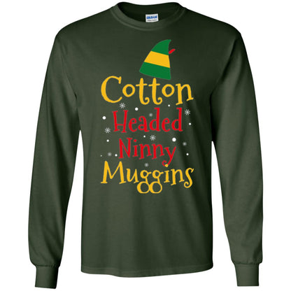 Funny Elf T-shirt Cotton Headed Ninny Muggins Forest Green