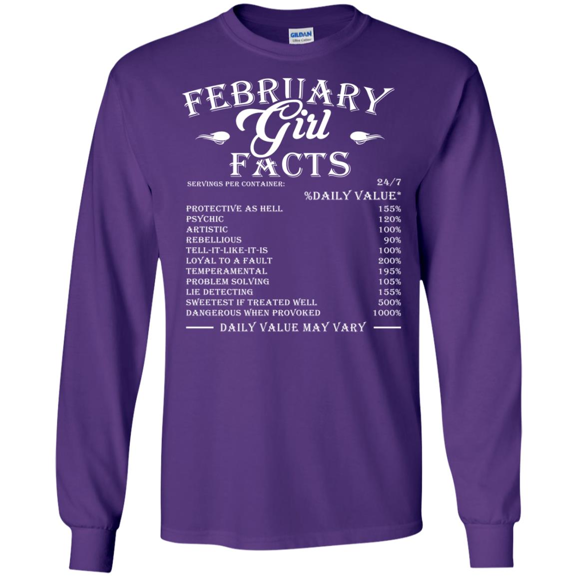 February Girl Facts Facts T-shirt Purple