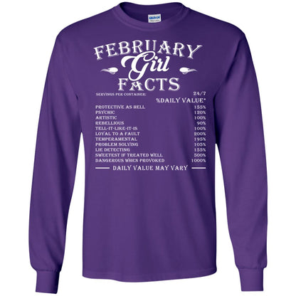 February Girl Facts Facts T-shirt Purple