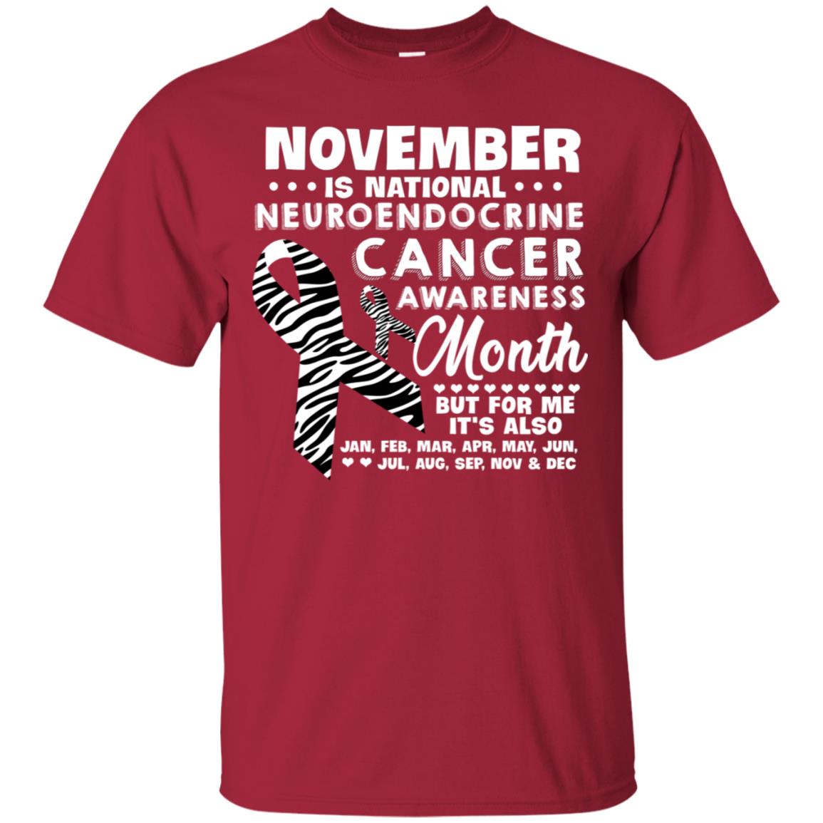 November Is National Neuroendocrine Cancer Awareness Month But For Me It's Also 12 Months Shirt Cardinal