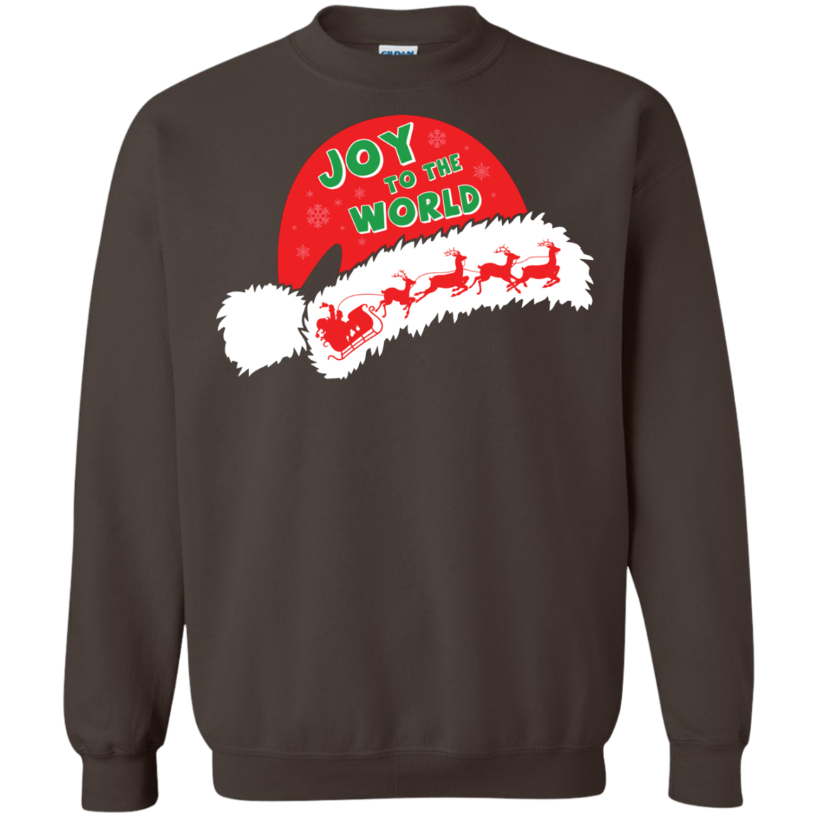 Christmas T-shirt Joy To The World Dark Chocolate