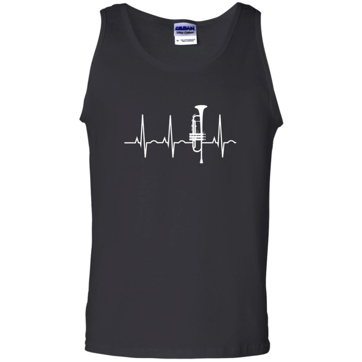 Trumpet Lovers T-Shirt Trumpet Heartbeat Black