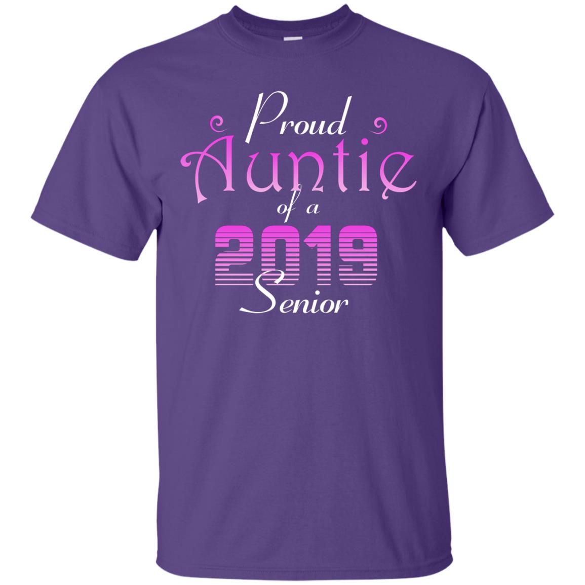 Proud Auntie Of 2019 Senior Aunt Shirt Purple