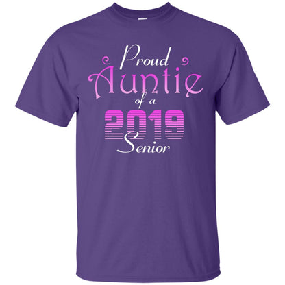Proud Auntie Of 2019 Senior Aunt Shirt Purple