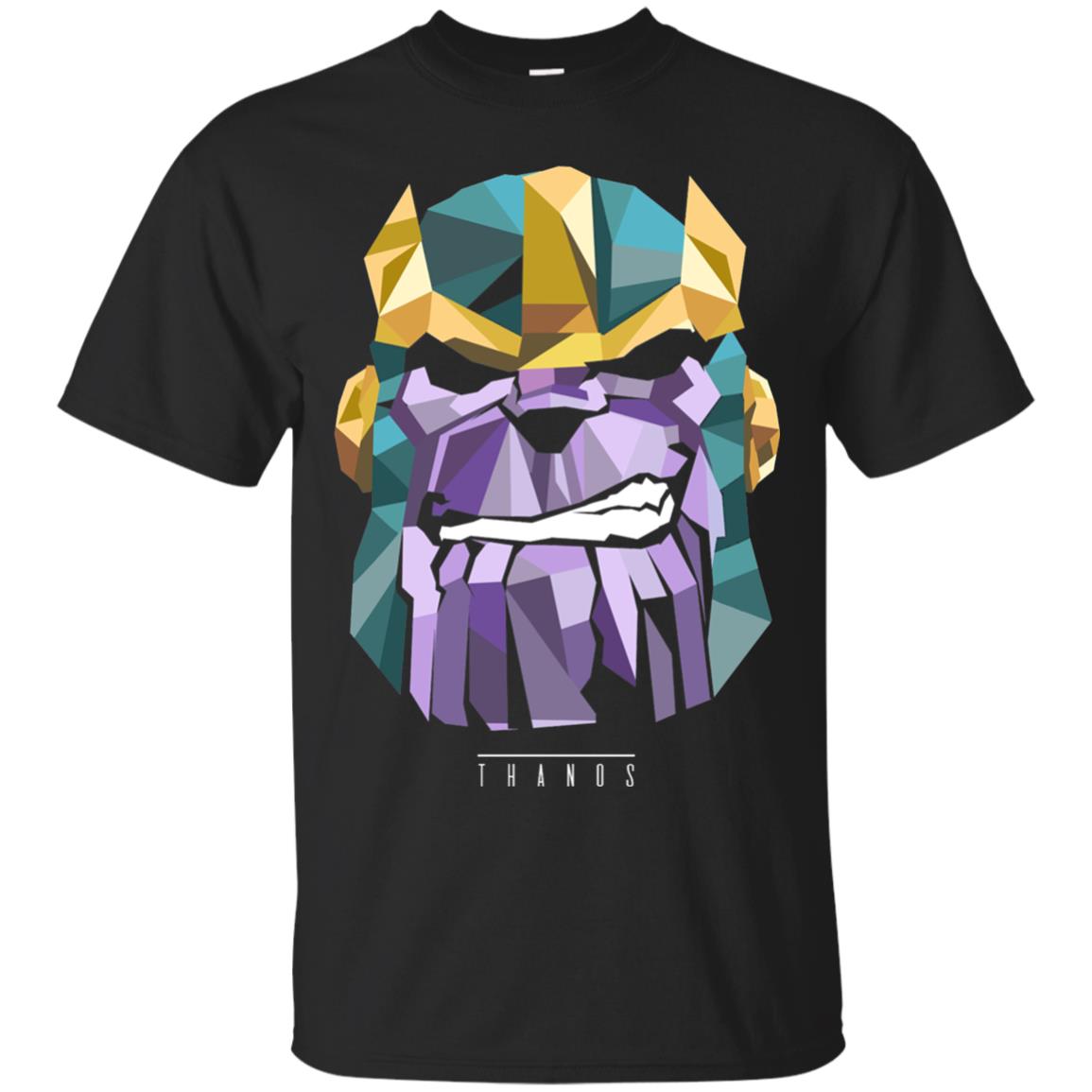 Thanos Low Poly Geometric Art Head Graphic T-shirt Black