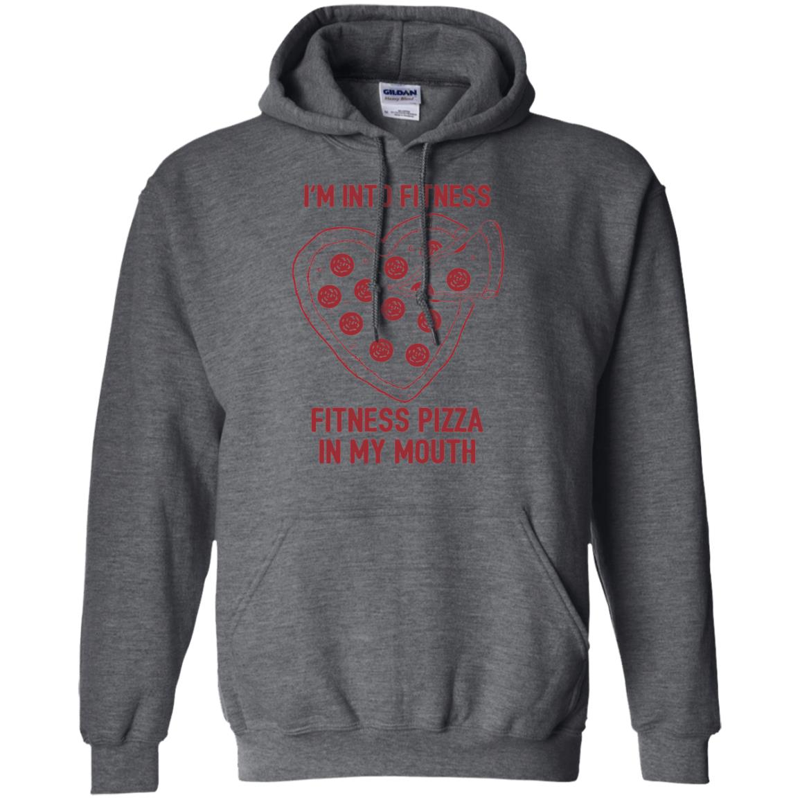 Pizza Lover T-shirt Fitness Pizza In My Mouth Dark Heather