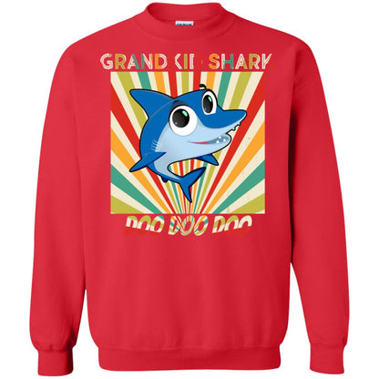 Grandkids Shark Doo Doo Doo Family Shark Gift Shirt Red