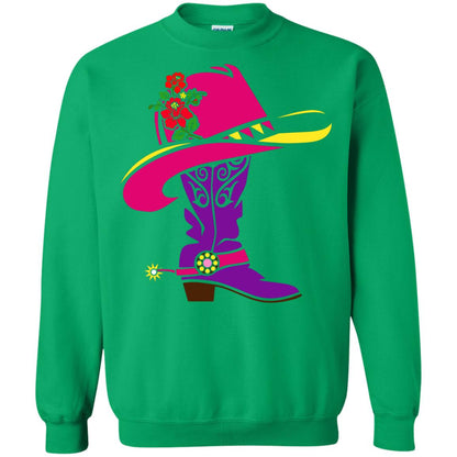 Cowgirl Boots With Hat T-shirt Irish Green