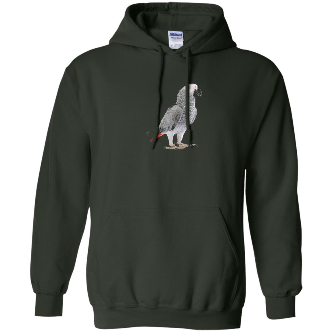 Funny African Grey Parrot Bird T-shirt Forest Green