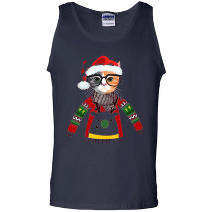 Christmas T-shirt Cat Lover Meowy Christmas T-shirt Navy