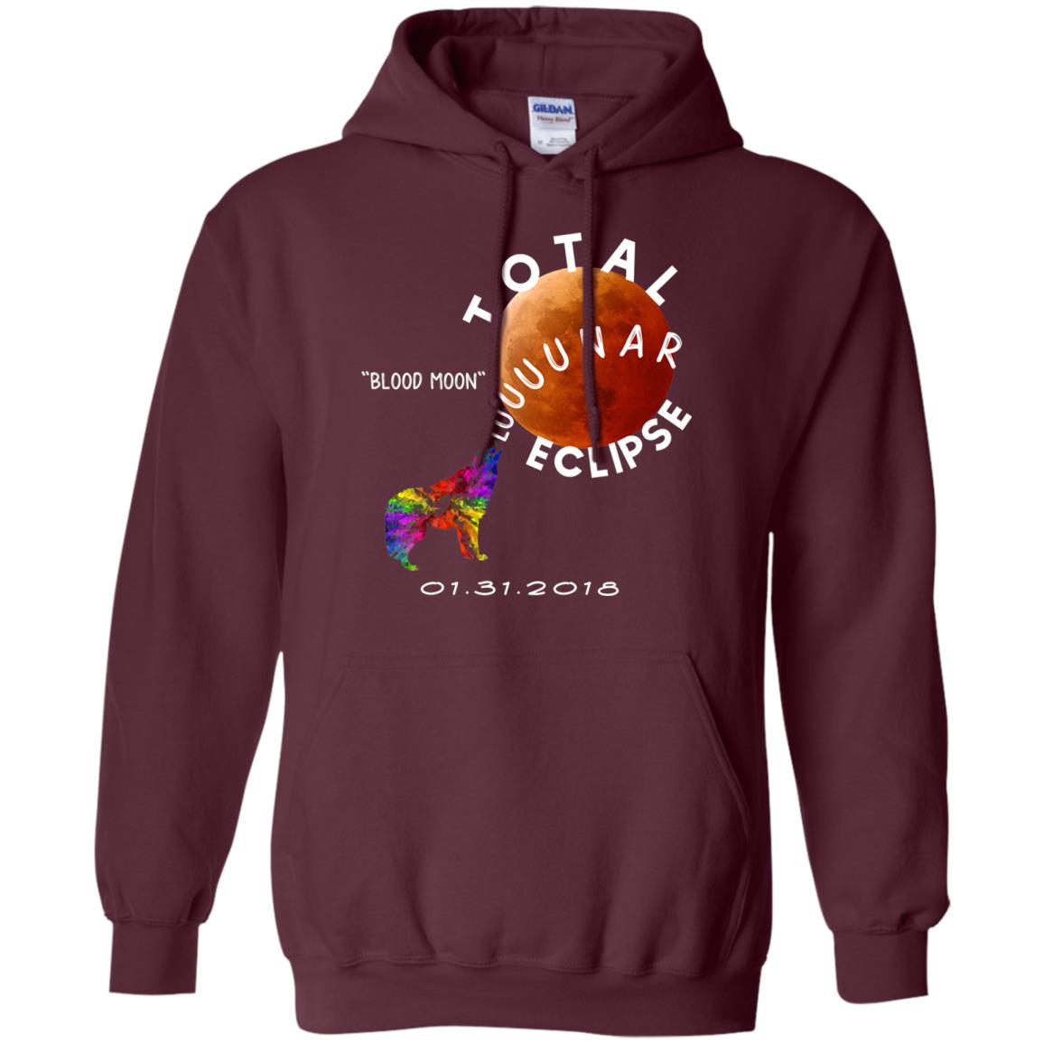 Best Total Lunar Eclipse Shirt 2018 Blood Moon T-shirt Maroon