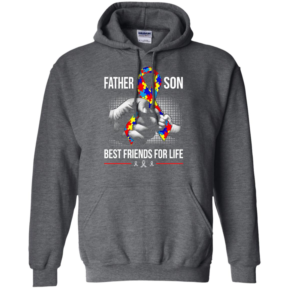 Father And Son Best Friends For Life Autism Awareness T-shirt Dark Heather