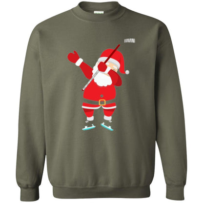 Christmas T-shirt Santa Claus Dabbing Hockey Military Green
