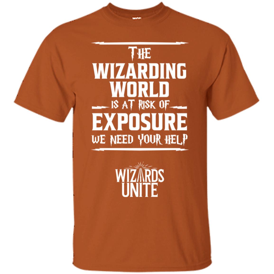 The Wizarding World Is At Risk Of Exposure Harry Potter T-shirt Texas Orange