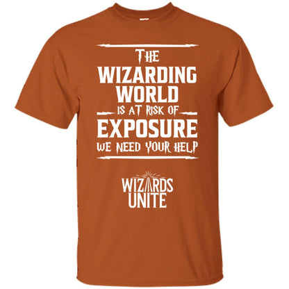 The Wizarding World Is At Risk Of Exposure Harry Potter T-shirt Texas Orange