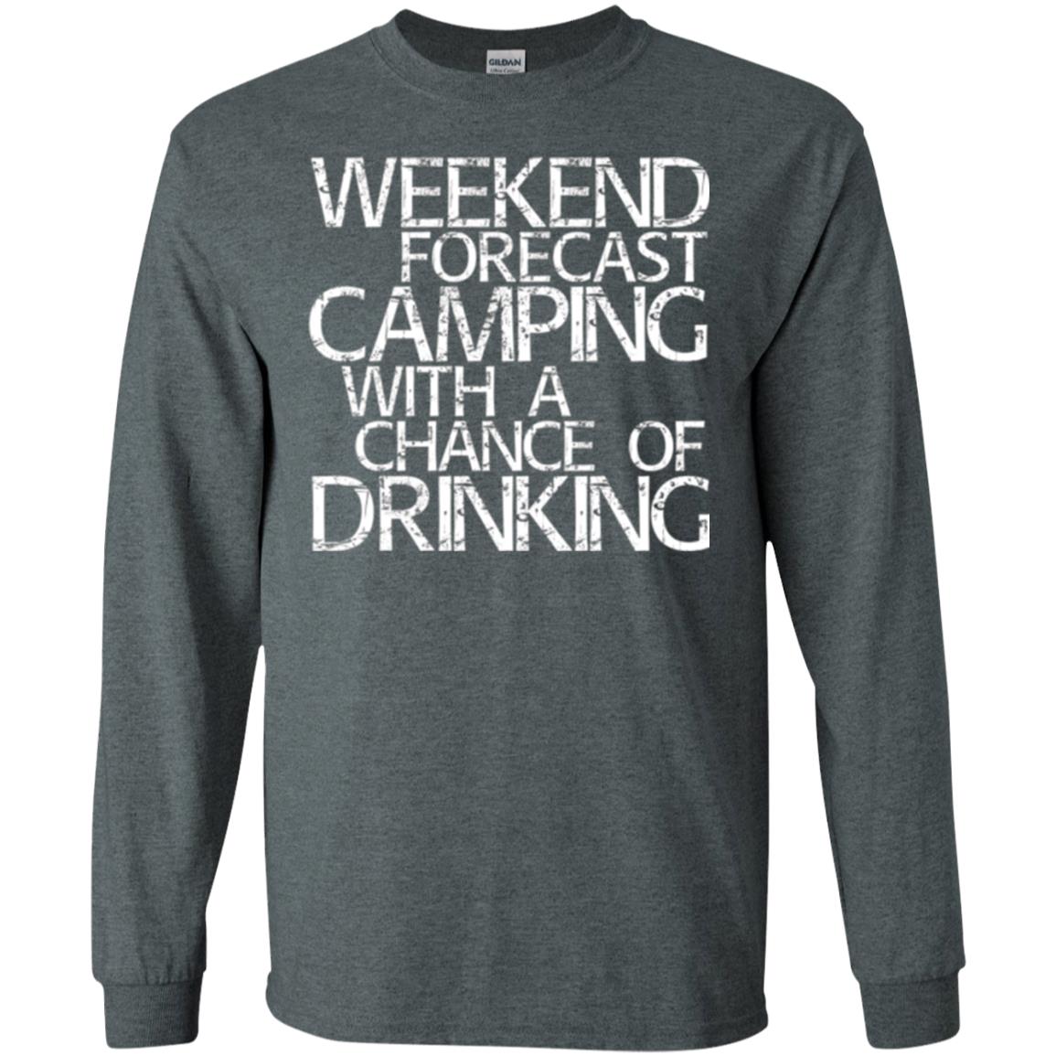Wine Lovers T-shirt Weekend Forecast Camping Dark Heather