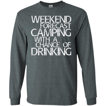 Wine Lovers T-shirt Weekend Forecast Camping Dark Heather