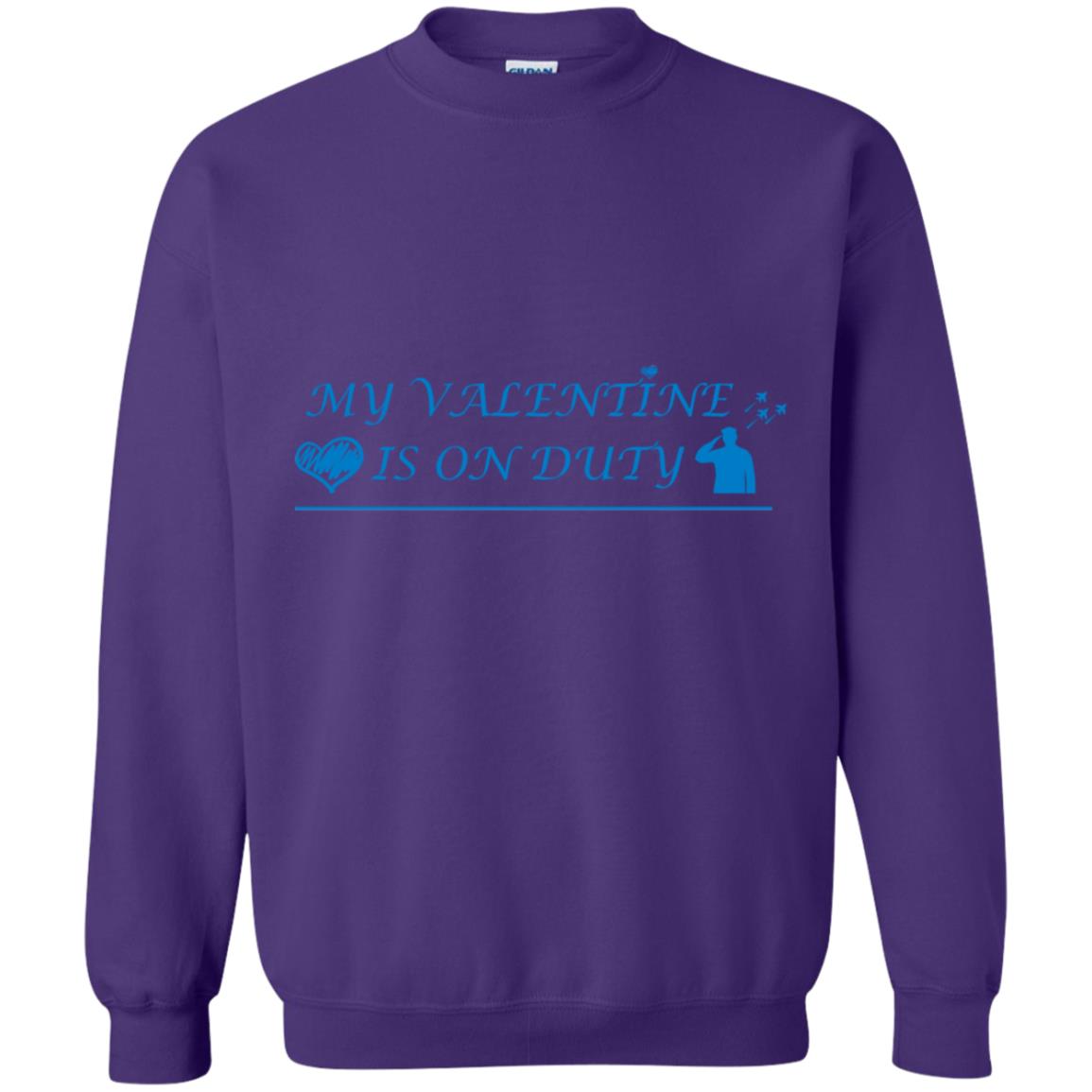 My Valentine Is On Duty Military's Girlfriend Shirt Purple