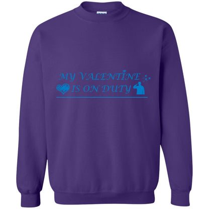 My Valentine Is On Duty Military's Girlfriend Shirt Purple