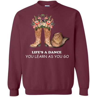 Life_s A Dance You Learn As You Go Dancing Shirt Maroon