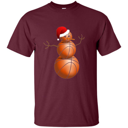Christmas T-shirt Basketball Snowman Maroon
