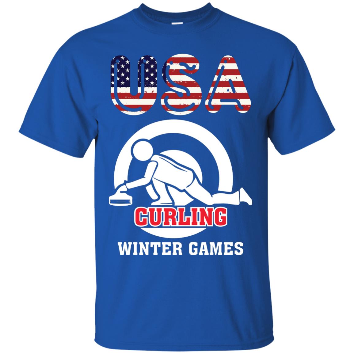 Usa Curling Winter Games Curling Lover T-shirt Royal