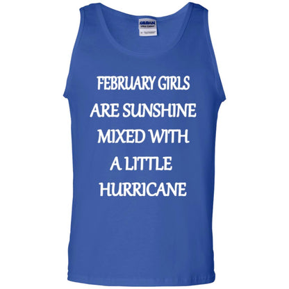 February Girls Are Sunshine Mixed With A Little Hurricane T-shirt Royal