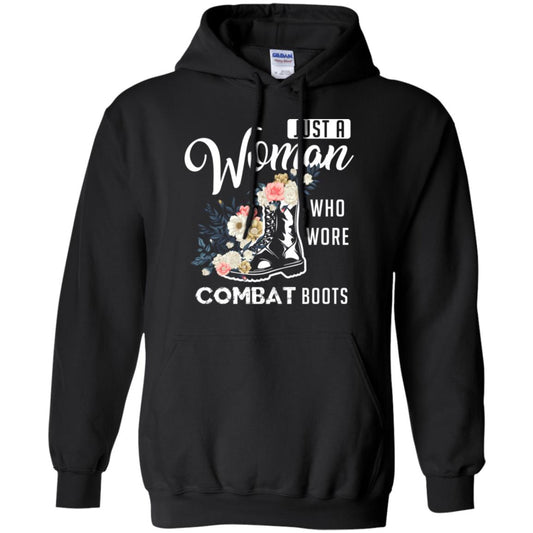 Just A Woman Who More Combat Boots Female Veteran T-shirt Black
