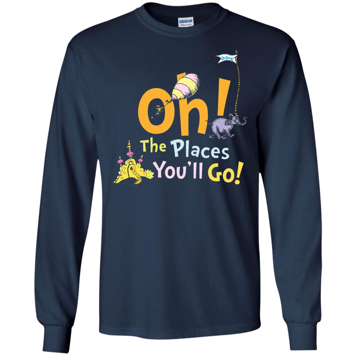Read Across America Day T-shirt Dr. Seuss Oh The Places You_ll Go Navy
