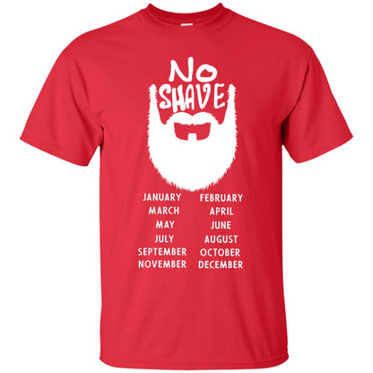 No Shave November Beard Shirt For Mens Red