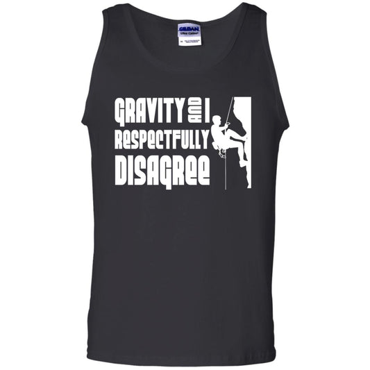Funny Climbing T-shirt Gravity And I Disagree Black
