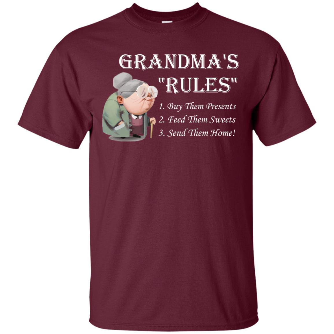 Grandma's Rules Send Them Home Grandmom Shirt Maroon