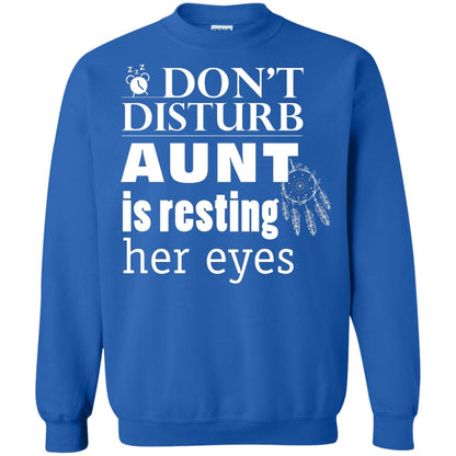 Don't Disturb Aunt Is Resting Her Eyes Funny Auntie Shirt Royal