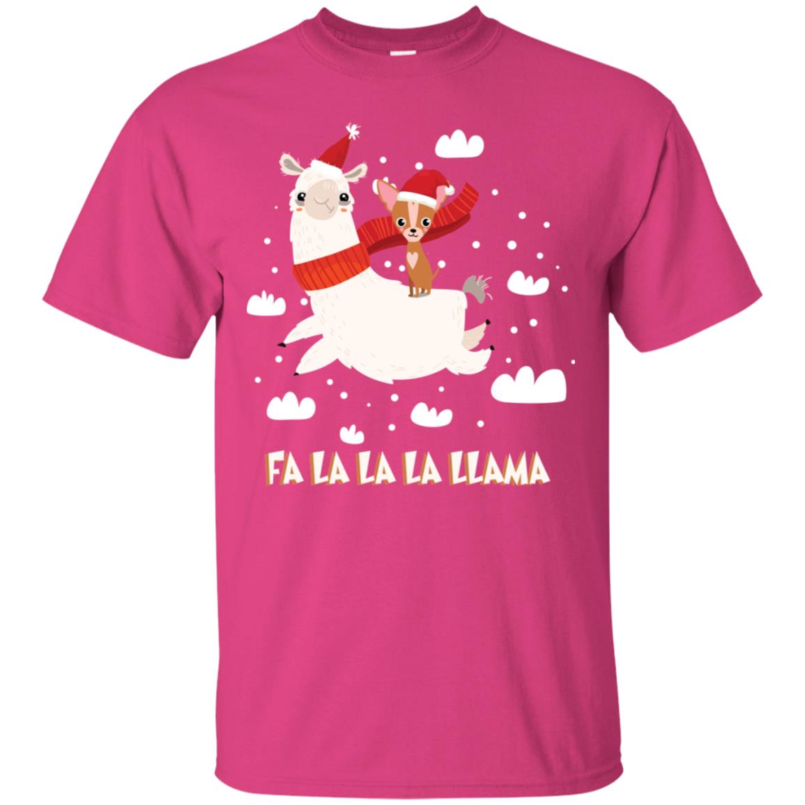 Fa La La La Llama With Chihuahua X-mas Gift Shirt Heliconia