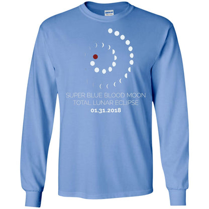 Super Blue Blood Moon Total Lunar Eclipse 2018 T-shirt Carolina Blue