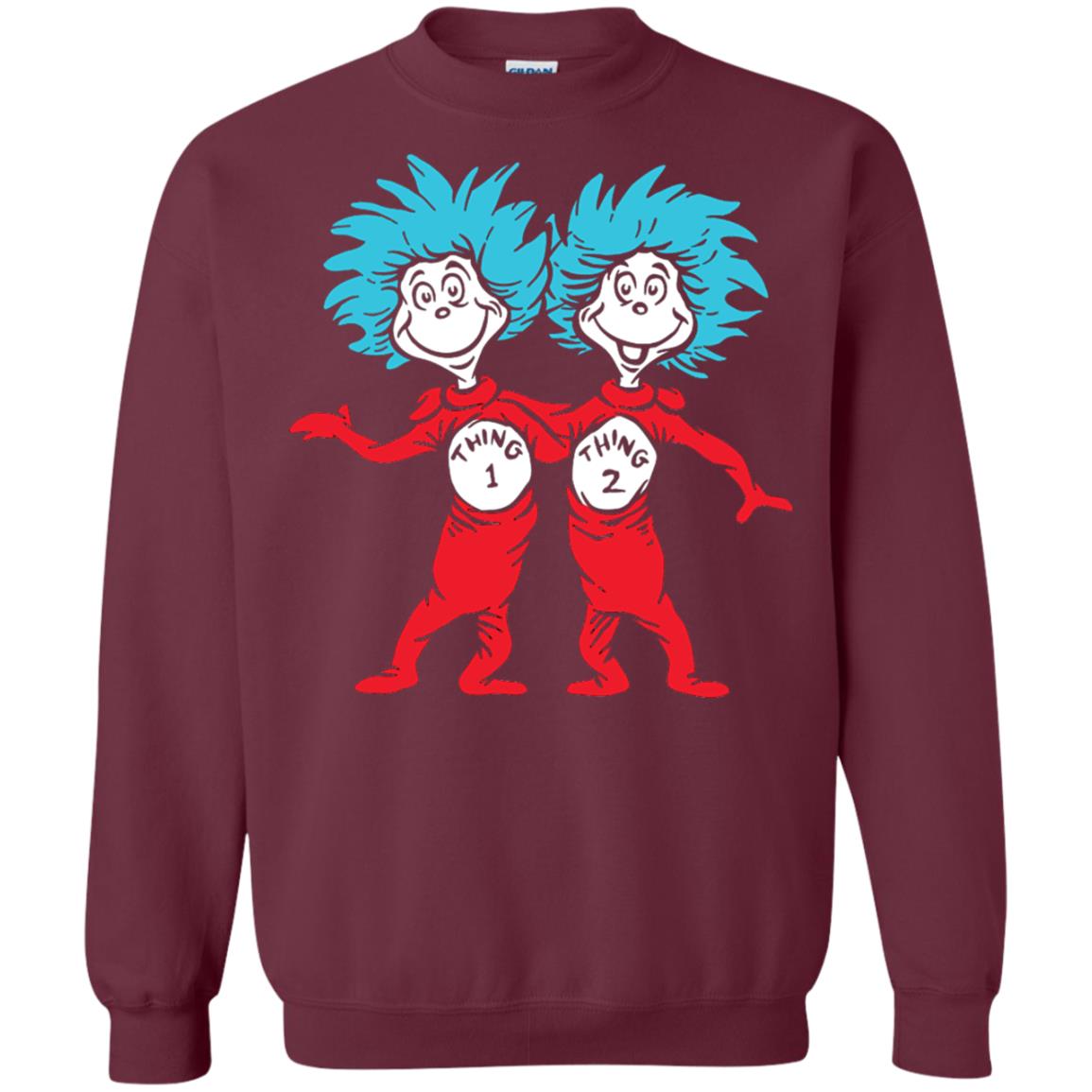 Dr. Seuss Thing 1 Thing 2 Buddies T-shirt Maroon