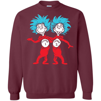 Dr. Seuss Thing 1 Thing 2 Buddies T-shirt Maroon