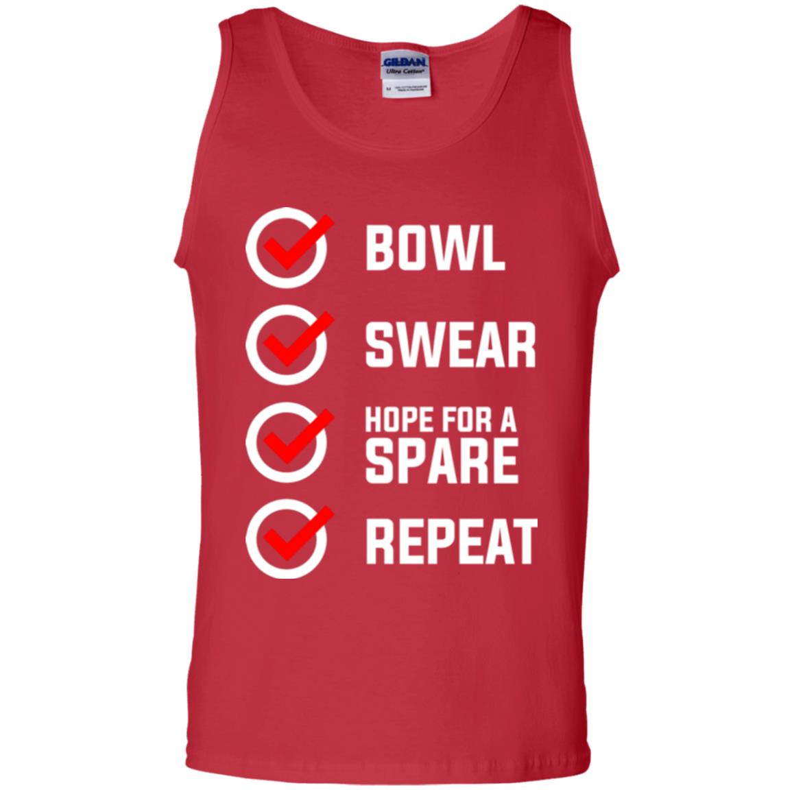 Bowling Lover T-shirt Bowl Swear Hope For A Spare Repeat Red